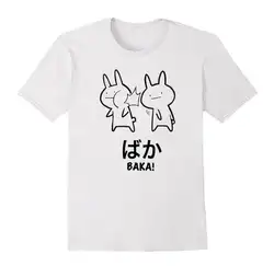 Забавный аниме Baka Rabbit Slap Baka японская мода Harajuku Kawaii Графический лозунг хлопок Camisetas футболка tumblr женская футболка