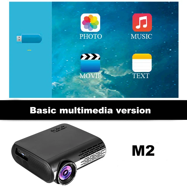 Poner Saund M2 6500 люмен светодиодный проектор 1280*800 FULL HD 4K 2K 3D видео Поддержка USB VGA AV Vs M5 10m HDMI штатив настенный кронштейн