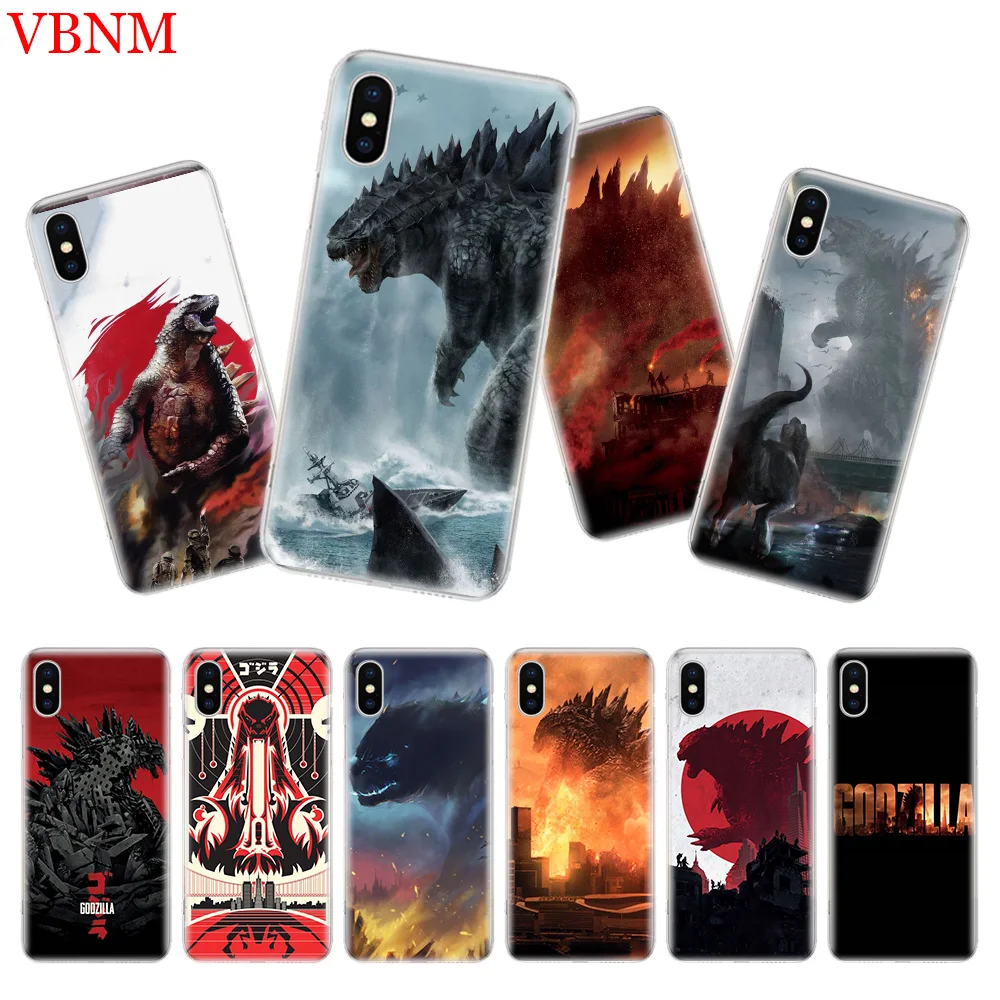 

Godzilla Gojira Luxury Silicome Phone Case For iPhone 7 8 6 6S Plus X 10 Ten XS MAX XR 5 5S SE Art Customized Cover Cases Coque