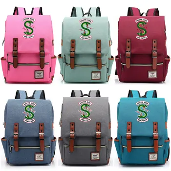 

2019 Hot Riverdale Snake Cartoon hot Prints Boy Girl Student School bag Teenagers Schoolbags Canvas Women Bagpack Men Backpack