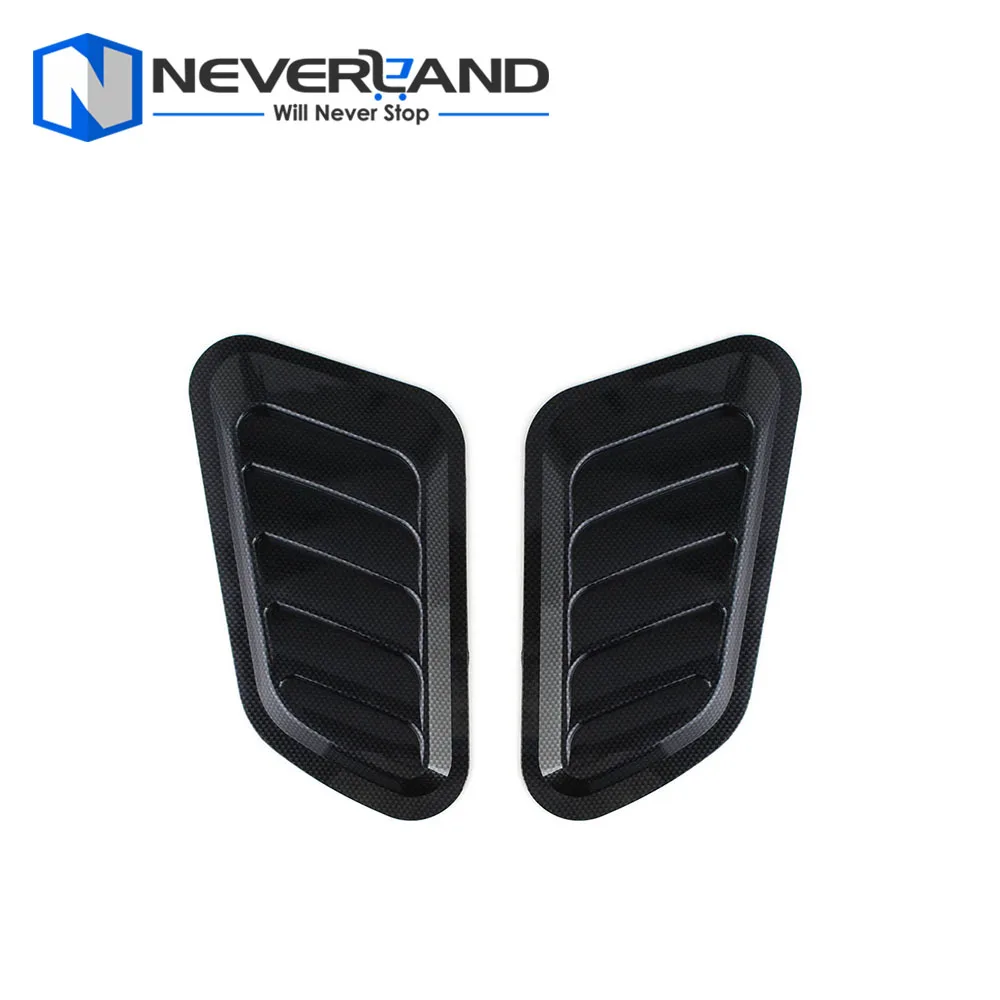 Black 2 NEVERLAND Car Decorative Air Flow Intake Hood Scoop Vent Bonnet Cover