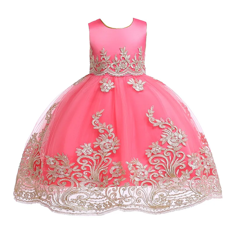 

Girl Christmas Show Costume Dresses Mesh Flower Girls Summer Dress Fashion Party Princess Dress Casual tutu 3-8 Years vestidos