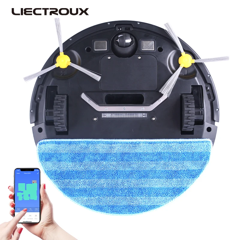 LIECTROUX робот пылесосы для автомобиля ZK808, Wi Fi App, 3000 pa всасывания, навигации карты, Smart Memory, УФ лампы, мокрый сухой швабра, бесщеточный двигатель