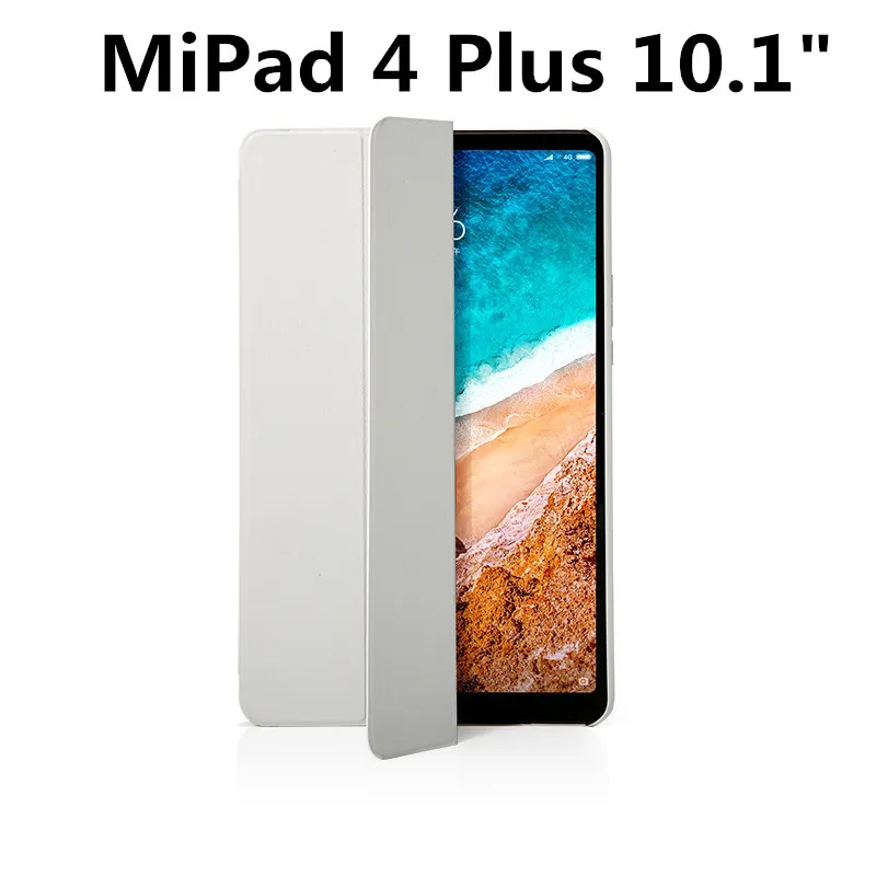 Смарт Xiao mi Pad 4 8 mi pad4 Plus 10 чехол PU+ PC Тонкий флип Авто Пробуждение сна Xiao mi pad 4 чехол+ Закаленное стекло пленка - Цвет: Grey Mipad4 Plus