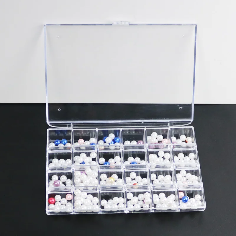 

Clear Plastic 24 Slots Jewelry Storage Box Small Slot Ancient Coin Collection Box Display Case Nail Art Organzier Manicure Box