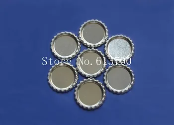 

Free Shipping 100pcs Flattened Chrome Bottle Caps Flat Bottle Cap Made Of Tinplate For 1" Domes DIY Crafts Jewelry Pendants