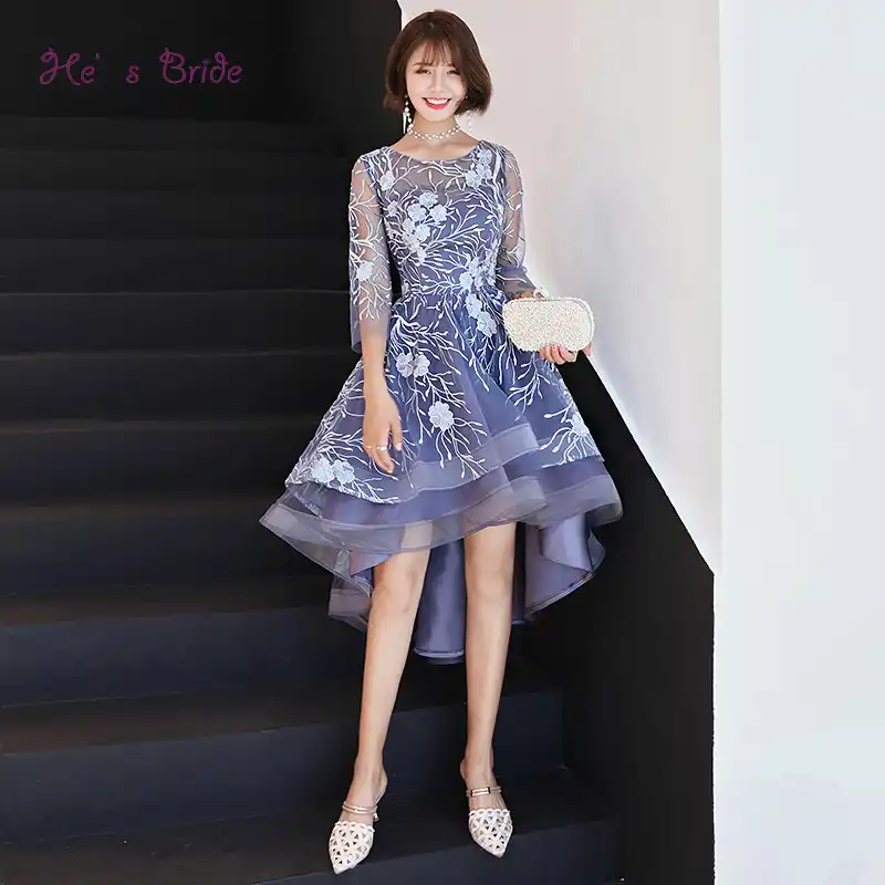 three quarter length evening dresses
