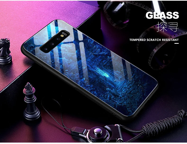 S10+ Coque для samsung galaxy S10 плюс чехол задняя крышка Звездное закаленное стекло телефонные чехлы для samsung S10plus стеклянный корпус