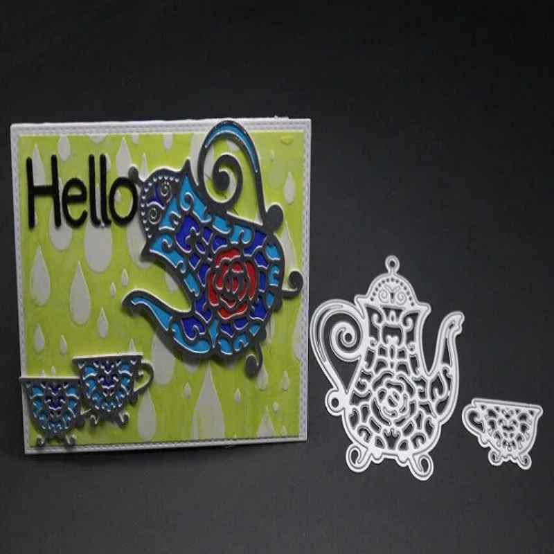 

Teapot with cup dies Scrapbooking New Arrivals Metal Cutting Dies New 2018 Stamp Craft Embossing and Card Making