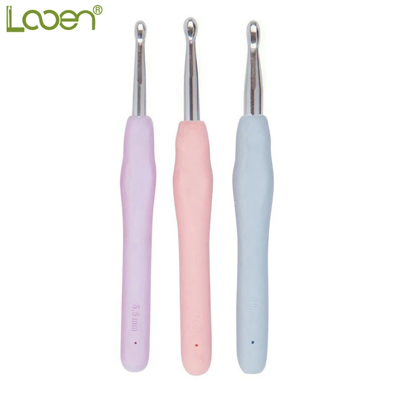 

Looen Mix 6.5/7.0/8.0MM 3Pcs Crochet Hooks Grip Soft Handle Aluminum Yarn Knitting Needles For Women Mom Sweater Scarf Hat Tools