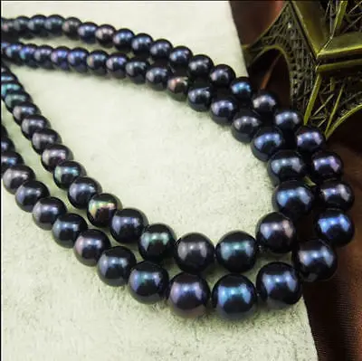 Groothandel GRATIS VERZENDING>>> AAA 10-11mm natuurlijke tahitian zwarte parel ketting 33 inch Groothandel GRATIS VERZENDING>>> AAA 10-11mm natuurlijke tahitian zwarte parel ketting 33 inch