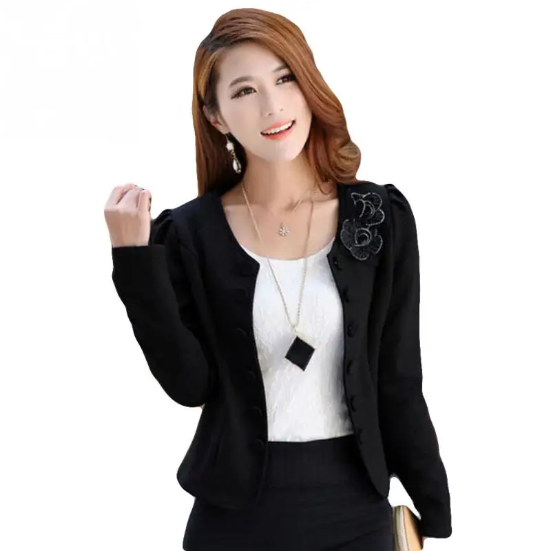 Новый Для женщин корейские узкие с длинным рукавом костюмы для маленьких куртка Женский костюм внутри костюм офиса нормальный костюм