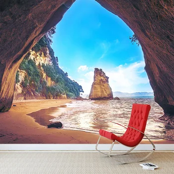 

Custom Wall Cloth 3D Seaside Landscape Island Photo Murals Wallpaper Living Room Bedroom Theme Hotel Waterproof Papel De Parede