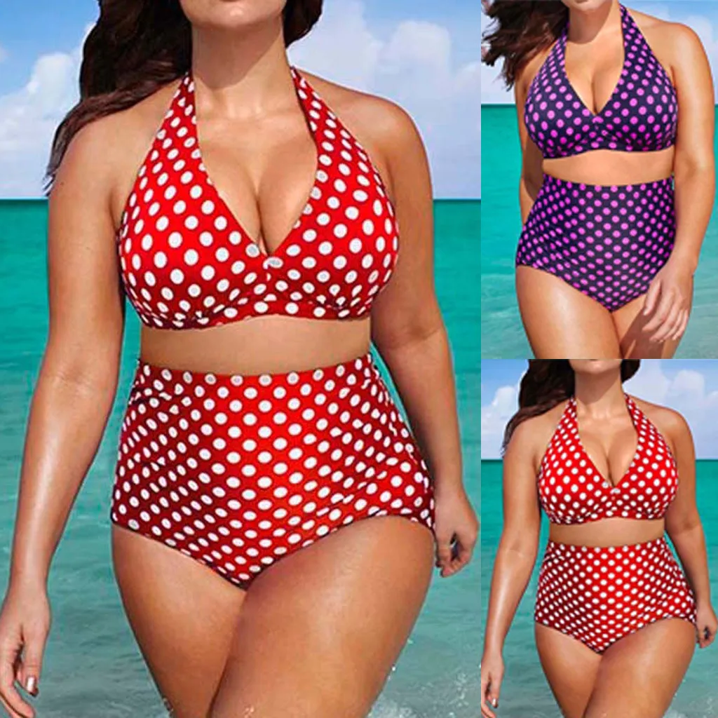 

Plus Size Swimsuits Push Up Swimwear Women Halter Bathing Suit Large Big Monokini May Swimming Suits For Ladies Beachwear