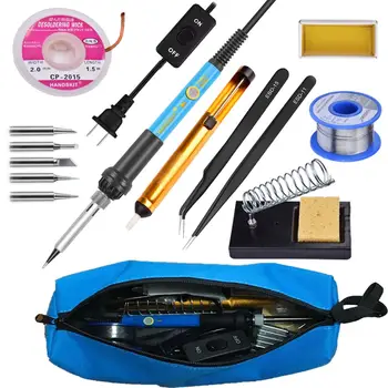 Handskit 60W 110V 220V Adjustable Temperature Soldering Iron Kit With