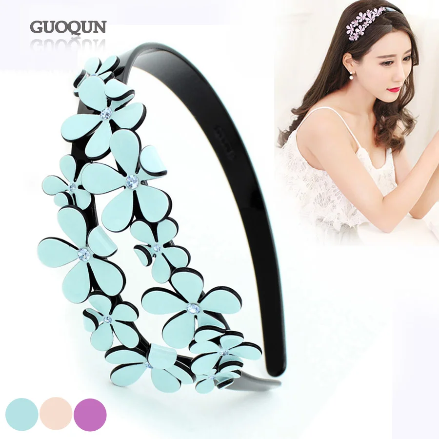 

Hair Band - Rhinestone Hair Accessories - Flower Headband - Acetate Bridal Hair Jewelry - Hair Ornament for Women Girls - Prom