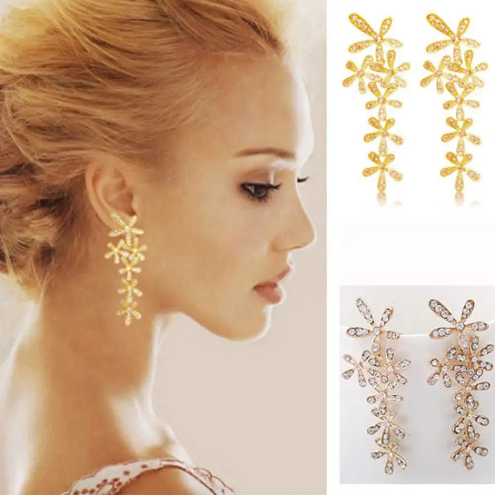 New Ladies Imitation Rhinestone font b Luxury b font Imitation font b Crystal b font Long