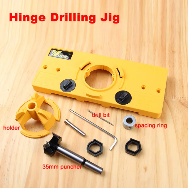 35MM Hinge drilling jig Hole saw Locator Drill Guide Woodworking DIY