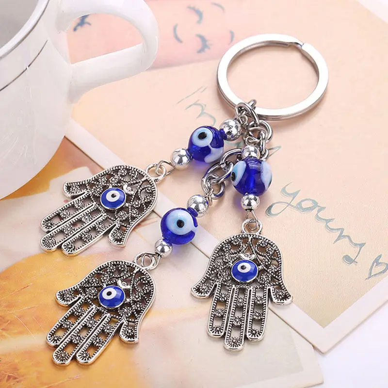 

1PCS Hamsa Hand Evil Eye Pendant Key Chain Dream Catcher Keychain Keyring
