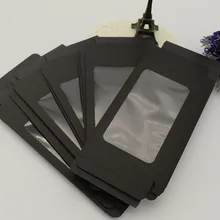 Черная бумажная упаковочная коробка/черный пакет коробки для сотового телефона Чехлы черные окна коробки ювелирных изделий