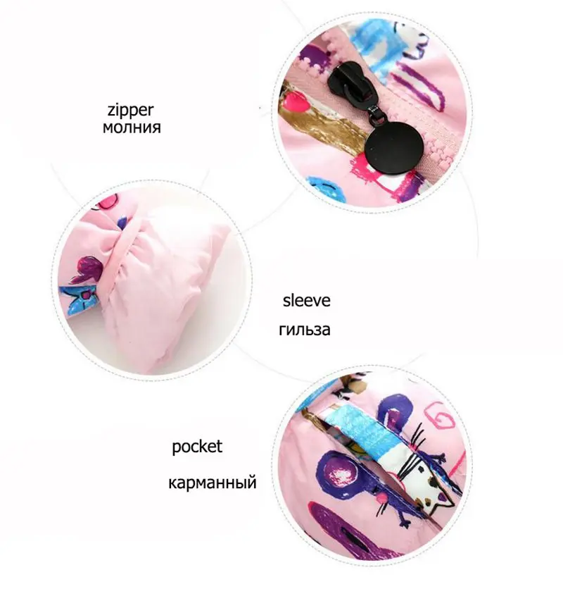 COOTELILI  80-130cm  Fashion Rabbit Pringting Winter Infant Cotton Jackets Kids Girls Coat Warm Baby Girl Clothes For Children  (3)