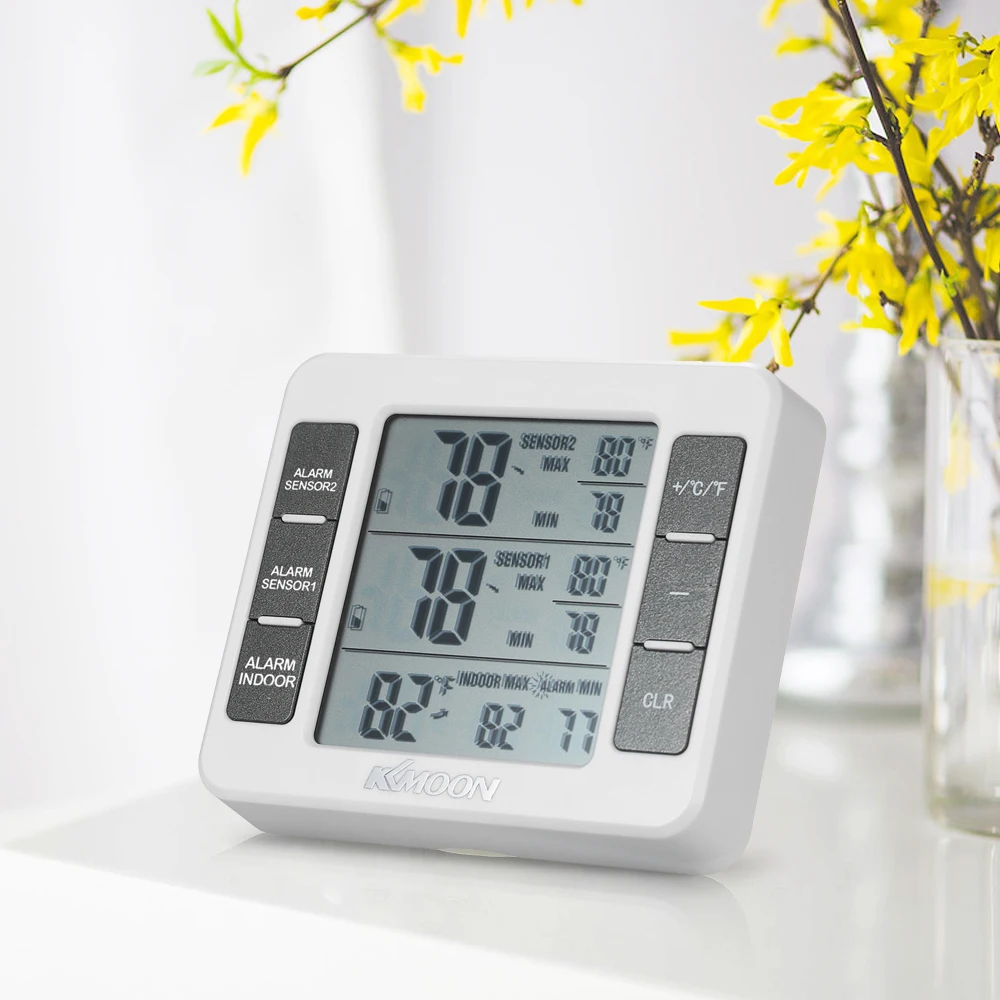 

KKmoon Mini LCD Digital Thermometer Temperature Meter Station 0C~50C with Measurement C/F Max Min Value Display