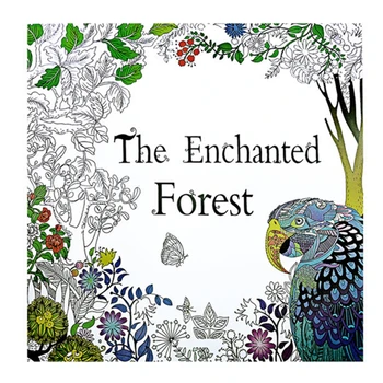 

The Enchanted Forest Book Coloring for Adult Kid Painting Antistress Mandala Secret Garden Quiet Color Drawing 25*25cm 24Pages