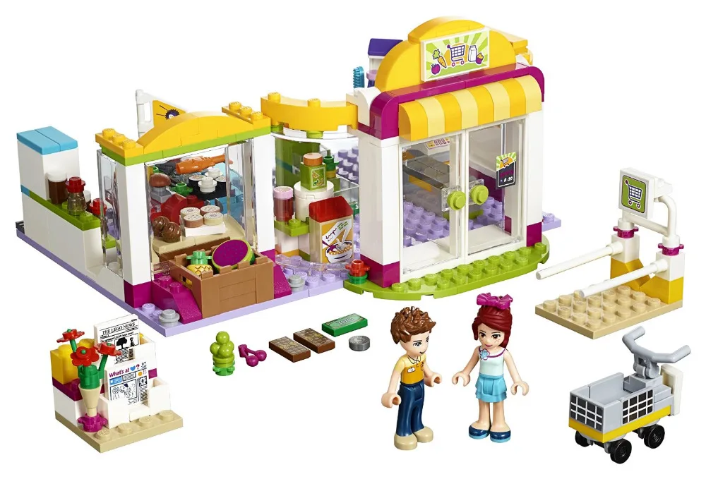 BELA Friends Series Heartlake Supermarket Building Blocks Classic For Girl Kids Model Toys Minifigures Marvel Compatible
