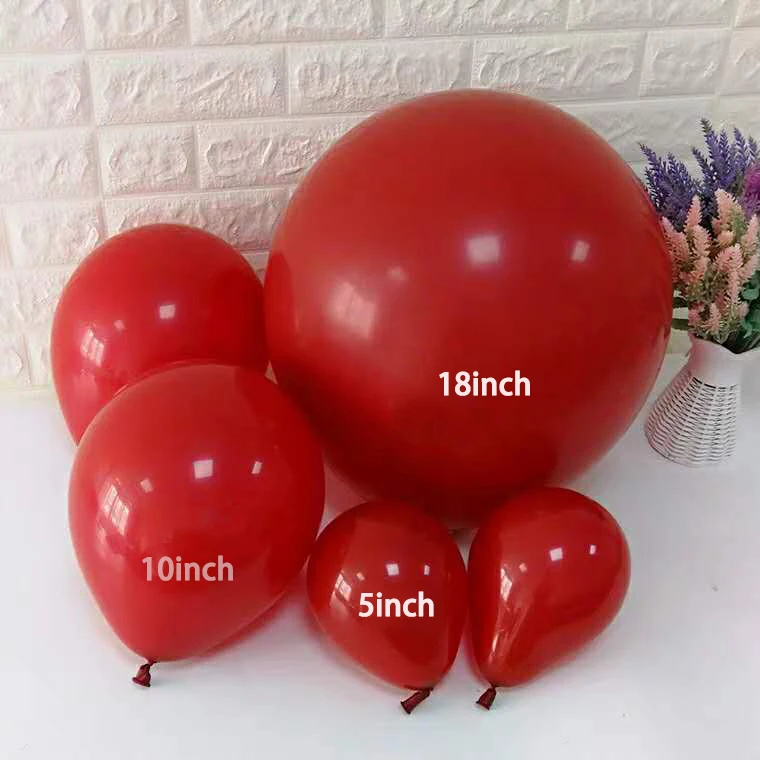 

Romantic Ruby Red Balloon Big Round Latex Balloons Gifts 5/10/12/18 inch Romantic Wedding Supplies Birthday Party Decoration