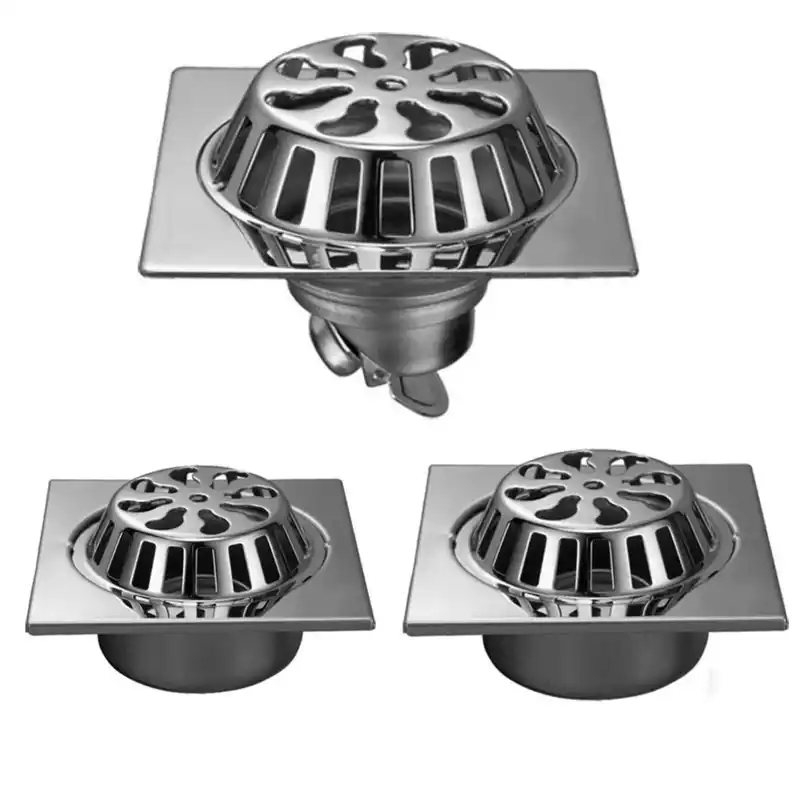 SUS304 Stainless steel balcony roof round large displacement anti blocking floor drain outdoor