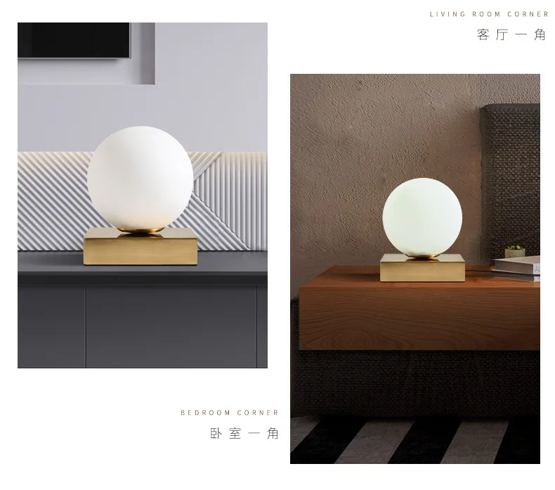 Скандинавский современный стол в стиле минимализм лампы для гостиной белый стеклянный шар настольная лампа железная тренога молочный Круглый Шар Настольная лампа для чтения