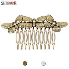 Гребни для волос с милыми бабочками, большие аксессуары для волос для женщин и девочек, модные винтажные свадебные заколки с бабочками, ювелирные украшения, подарок