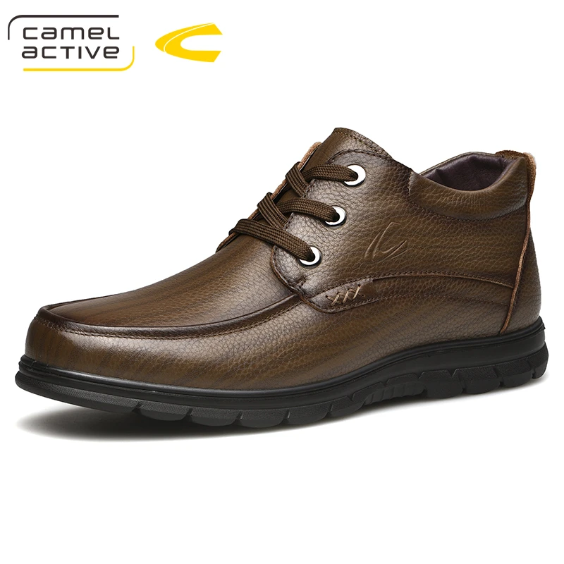 

Camel Active NEW Men Boots Winter With Warm Snow Boots Men Winter Boots Men Footwear Fashion Rubber Genuine Leather Ankle Boots