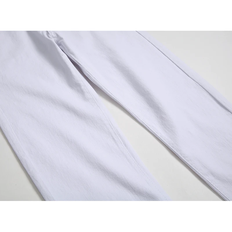 2018 Men Stretch Jeans Fashion White Denim Trousers for Male Spring and Autumn Retro Pants Casual Men's Jeans Size 28-42
