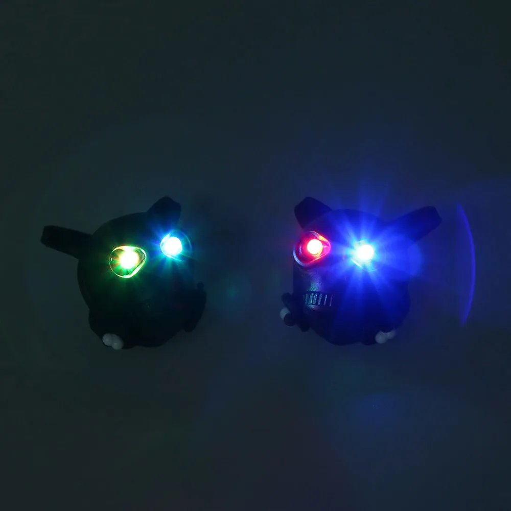 

2 Black Skull Bike Bicycle Safety Rear Wheel LED Flash Light Lamp W1Y4 S4P6 Warning Light
