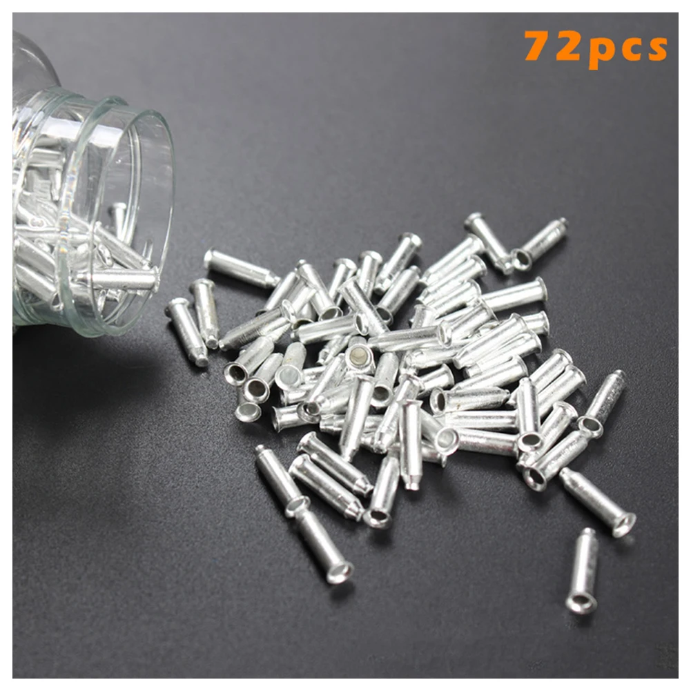 High Quality 72pcs/pack Bike Wheel Spoke Nipples Aluminium Alloy Spokes for Bicycle Wheel NCM99 - Цвет: Silver