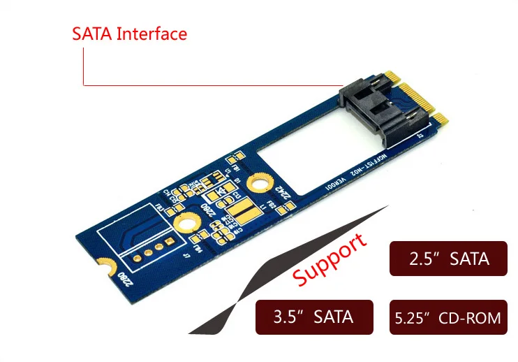 M2 to SATA M.2 KEY B-M M2 NGFF SATA to 7Pin SATAIII SATA3.0 SSD Adapter Converter Board Card for Bitcoin Miner Mining