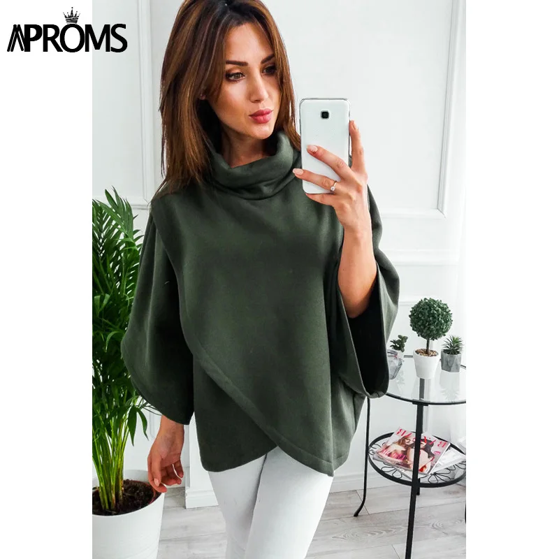 Aproms Elegant Gray TurtLeneck Irregular Blouse Womens 3/4 Sleeve Casual 90s Loose Top Street Fashion Wide Cuffs Shirt Blusas Aproms Elegant Gray TurtLeneck Irregular Blouse Womens 3/4 Sleeve Casual 90s Loose Top Street Fashion Wide Cuffs Shirt Blusas