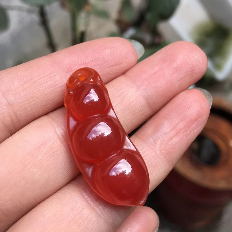 Природные Халцедон горох зеленый Подвески Ice Crystal Агат счастье Bean Цепочки и