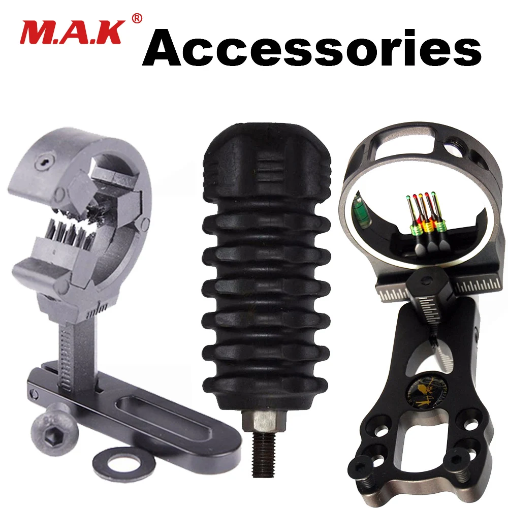 

Recurve/Compound Bow Archery Hunting Accessories Upgrade Combo with Brush Arrow Rest Bow Stabilizer/Sight
