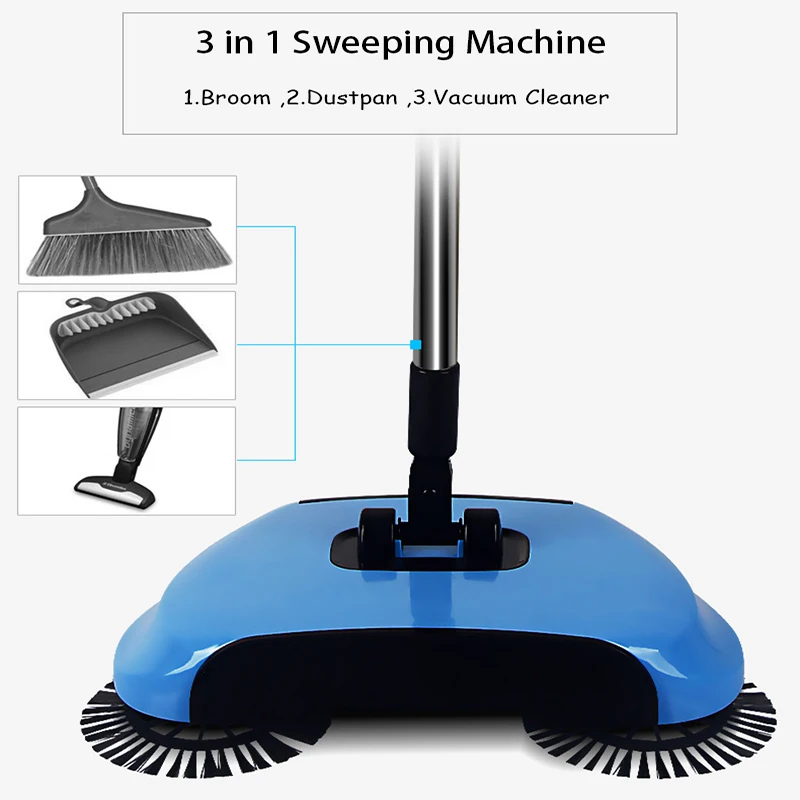 Нержавеющая сталь подметальная машина нажимного типа ручная нажимная волшебная ручка для совка, метлы Бытовая Чистящая посылка ручная подметальная машина