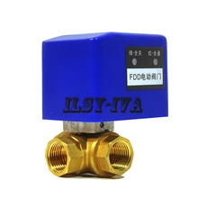 FDD-1 Тип 3 способ латунь DN15, DN20, DN25 моторизованный шаровой клапан, DC12V/24 V CR03/CR04