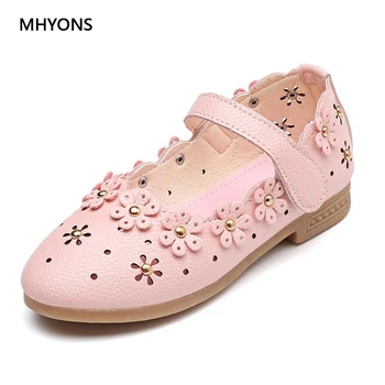 

Baby Girl Shoes Toddler Girl Sandals For Children's Hollow Princess Flower Pink White Hollow Breathable Children Leather Shoes