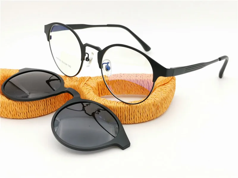 Металлические солнцезащитные очки с клипсой в ретро-стиле, оправа для оптических очков с мегматической клипсой, поляризованные солнцезащитные очки, линзы HW939