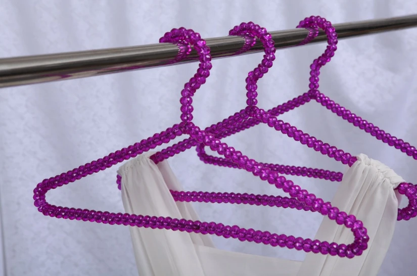 [Free shipping] Top Quality Purple Acrylic Hanger for Dress / Beads