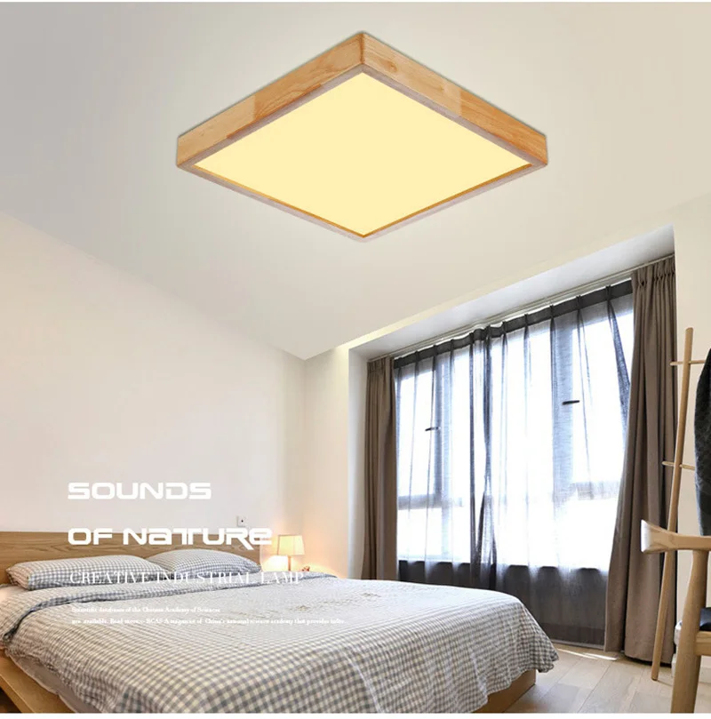 Simple Wooden Ceiling Lights Japan Style Warm Bedroom Living Room Cafe Home Lighting Ceiling Lighting Solid Wood Ceiling Lamp 220V (5)