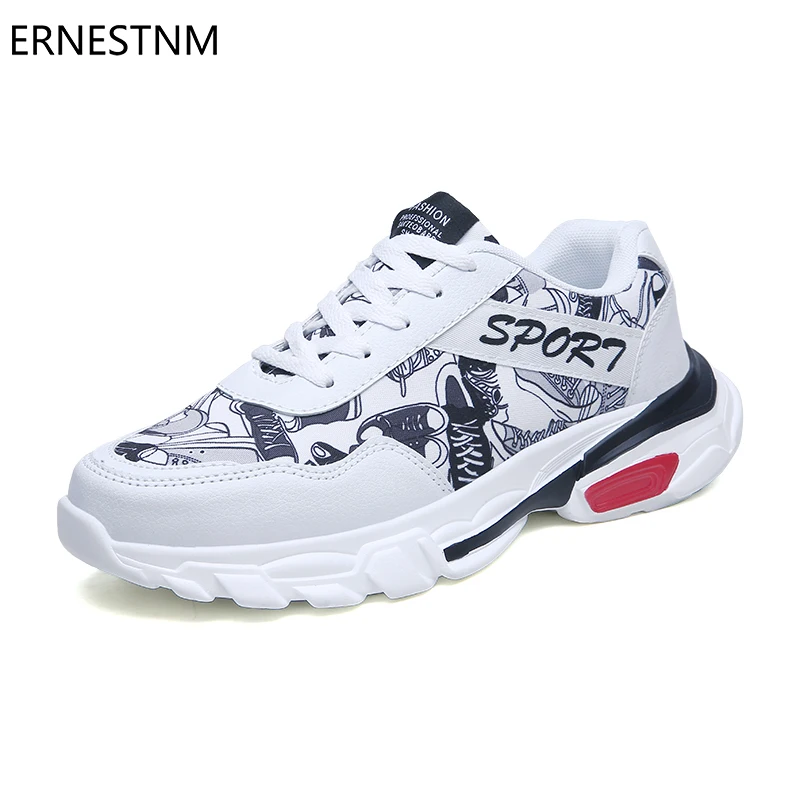 

ERNESTNM 2019 Sping Woman Casual Fashion Sneakers Graffiti Flats Ladies Vulcanized Shoes White Shoes Size 11 Zapatos De Mujer