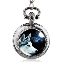 Лидирующий бренд из нержавеющей стали кварцевые карманные часы Wolft лицо шаблон брелок цепи часы для мужчин и женщин лучший подарок HB958-11