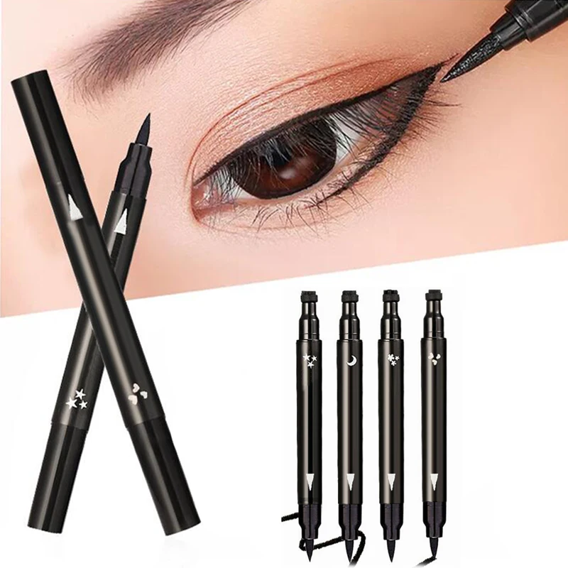 

Eyes Liner Pencil Double Headed Stamp Seal Liquid Eyeliner Makeup Pen Waterproof Long Lasting Eye Liner Random Shape