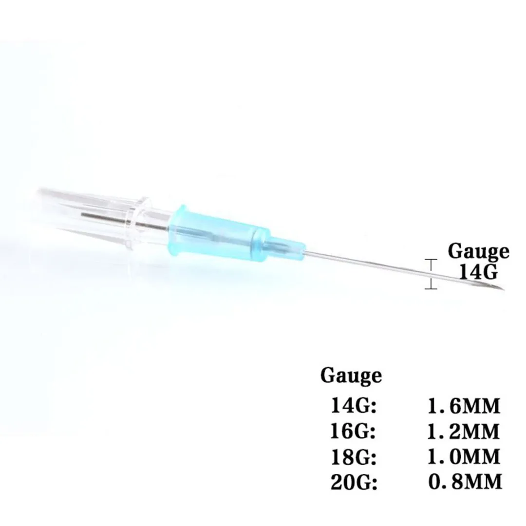1PC14G 16G 18G 20G Body Jewelry Surgical Steel Catheter Piercing Needles Supply Sterilized Body Tattoo Needles Body Piercing